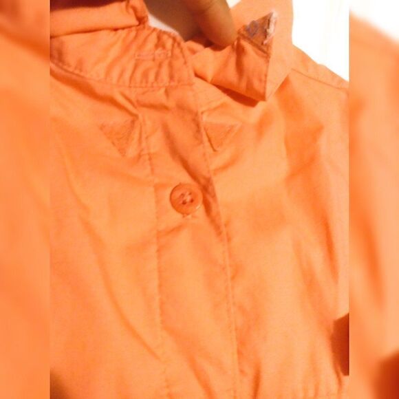 Columbia Button Down Short Sleeve Collar  Zipper Pocket Orange  Shirt L - Picture 5 of 12